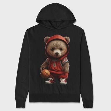 Teddy Bear Basketball, Hanorac Oversize Barbati (Unisex)