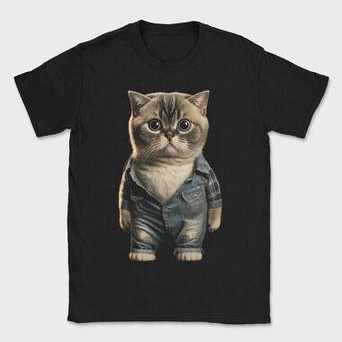 Cat Denim Outfit, Tricou Barbati (Unisex)