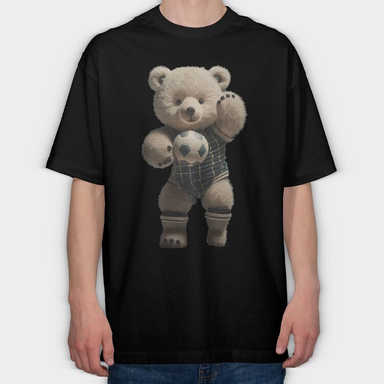 Football Teddy, Tricou Oversize Barbati (Unisex)