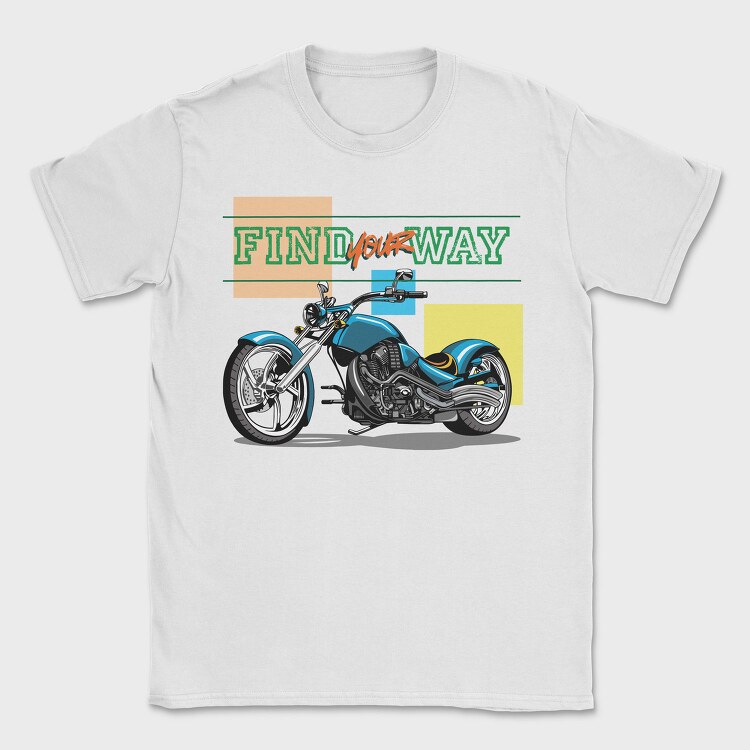 Find Your Way Motorcycle, Tricou Barbati (Unisex)