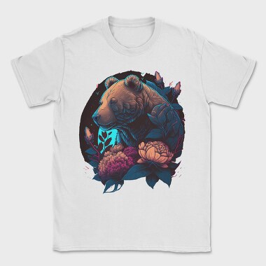Neon Bear Blooms, Tricou Barbati (Unisex)