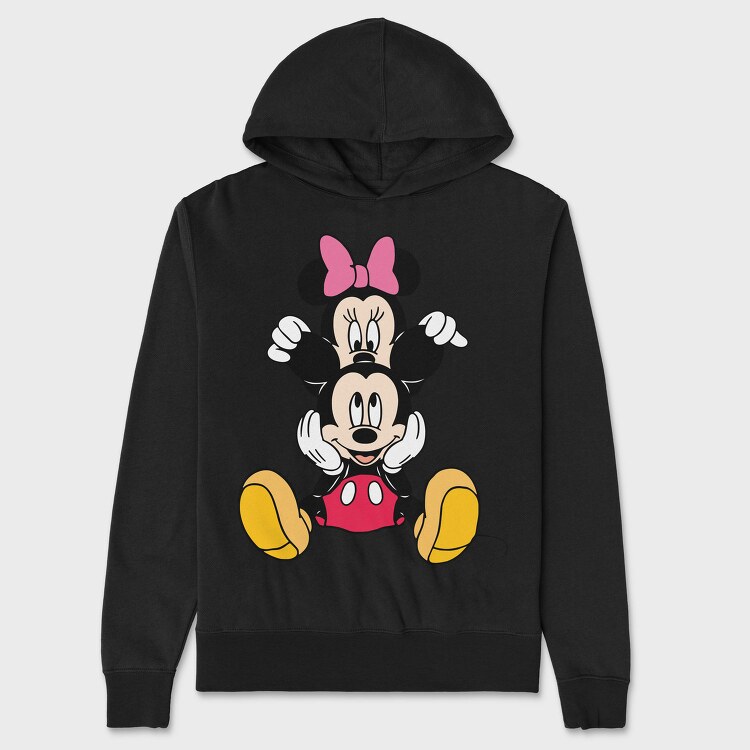 Mickey Mouse Bow Tie, Hanorac Oversize Barbati (Unisex)