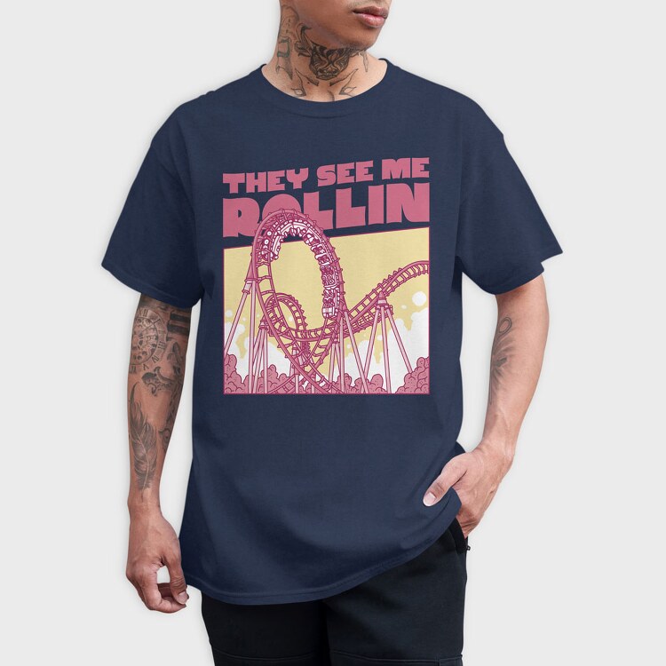 Rollercoaster, Tricou Barbati (Unisex)