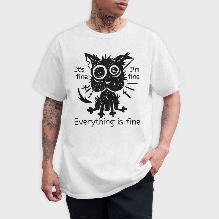 Shaggy Cat Everything Is Fine, Tricou Barbati (Unisex)