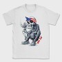 Skeleton Smoker Flag Eyes Rider Cast, Tricou Barbati (Unisex)