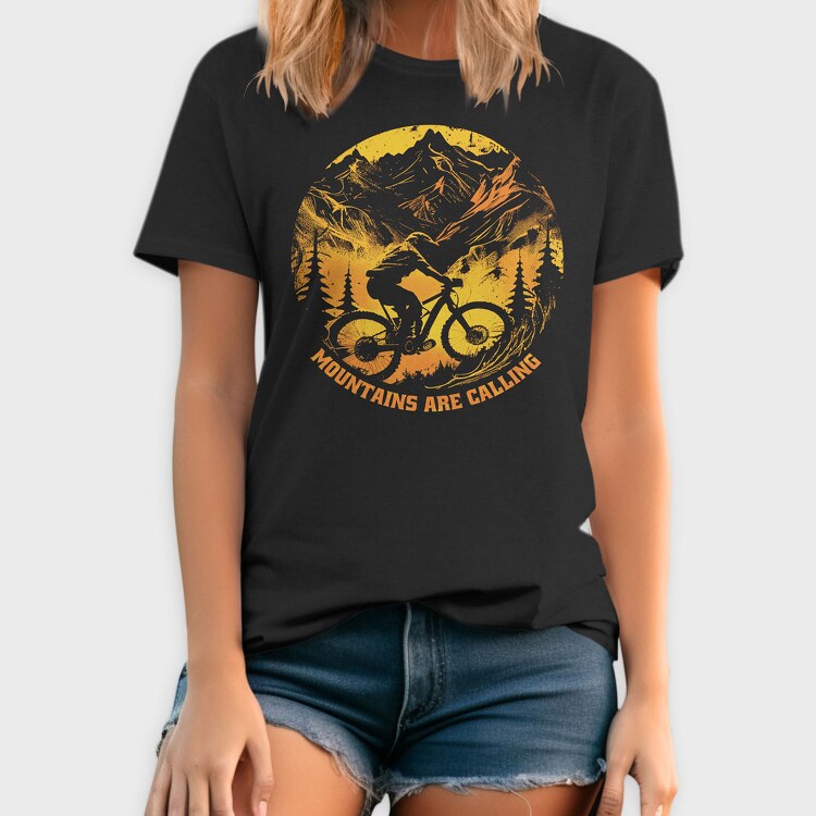 Mountainbike Mountains Are Calling, Tricou Barbati (Unisex)