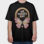 Butterfly Hippie Collection Flower Power Nature, Tricou Oversize Barbati (Unisex)