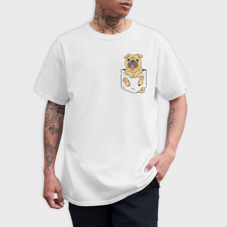 Pug in Pocket, Tricou Barbati (Unisex)