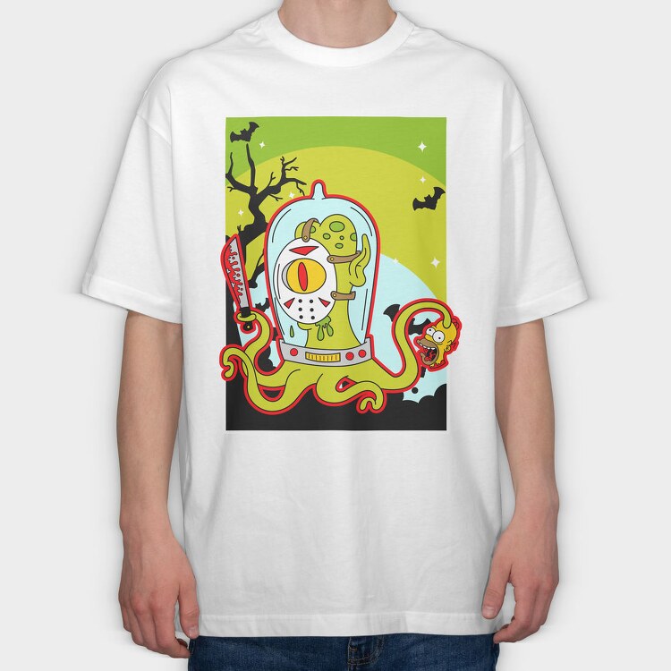 Octopus Horror, Tricou Oversize Barbati (Unisex)
