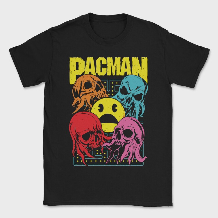 Pacman Skulls, Tricou Barbati (Unisex)