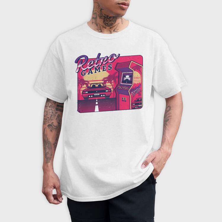 Retro Games Car, Tricou Barbati (Unisex)