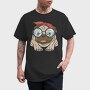 Pug With Glasses, Tricou Barbati (Unisex)
