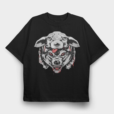 Bloody Dog Roar, Tricou Oversize Barbati (Unisex)