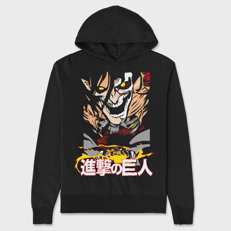 Fire Wolf Roar, Hanorac Oversize Barbati (Unisex)