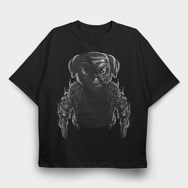 Pug Punk, Tricou Oversize Barbati (Unisex)