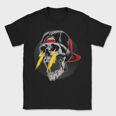 Skull Lightning Cap, Tricou Barbati (Unisex)