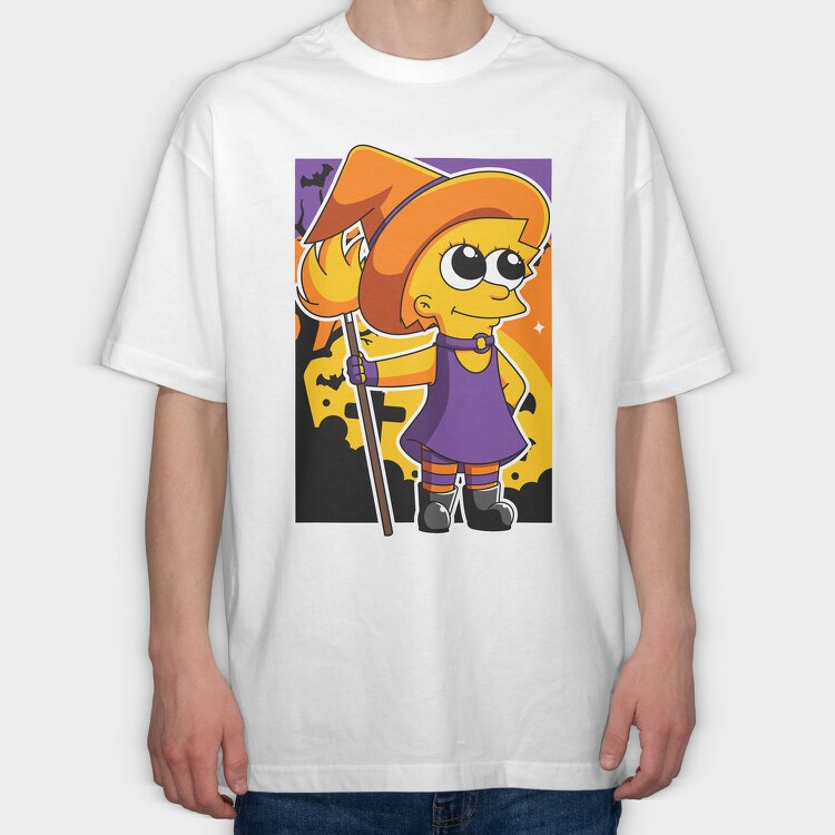 Halloween Witch Girl, Tricou Oversize Barbati (Unisex)