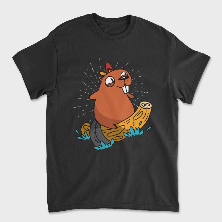 Surfing Beaver, Tricou Barbati (Unisex)