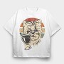 Dog Drinking Wine Wine, Tricou Oversize Barbati (Unisex)