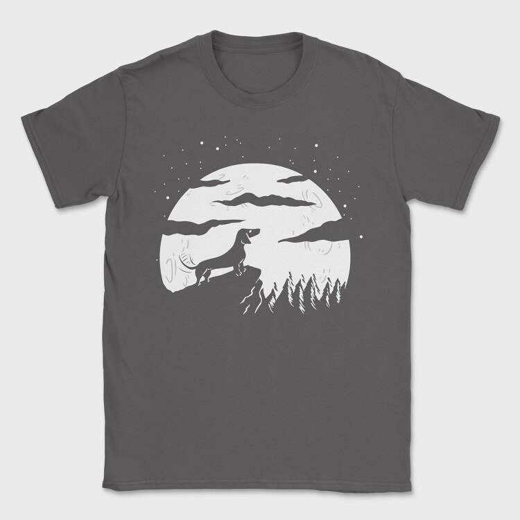 Dog Full Moon, Tricou Barbati (Unisex)