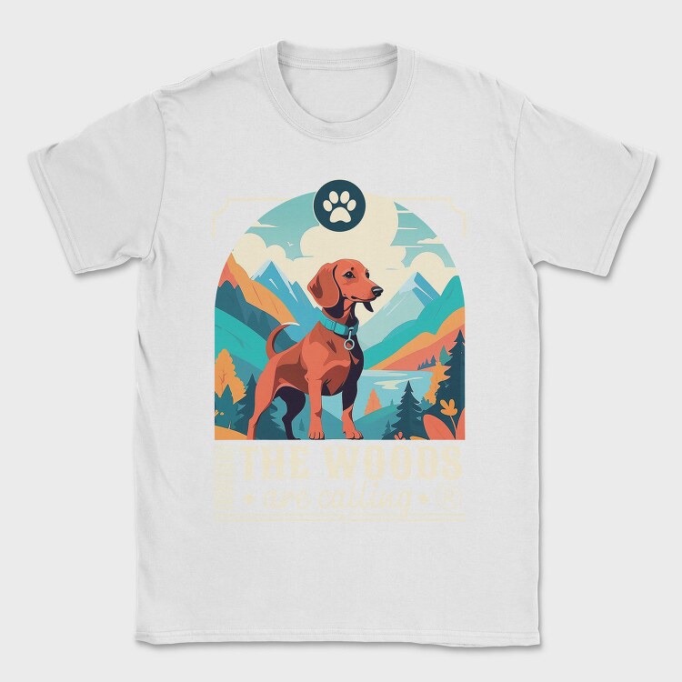 Dog In The Woods Hiking, Tricou Barbati (Unisex)