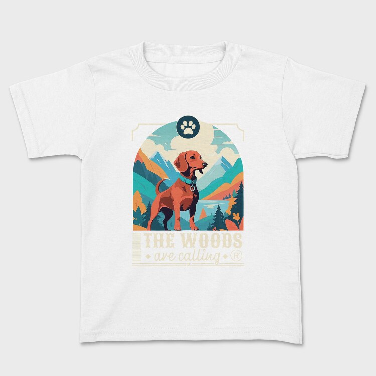 Dog In The Woods Hiking, Tricou Copii