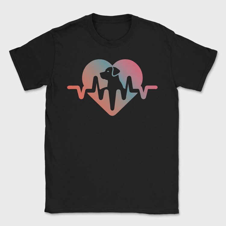 Dog Love Heartbeat, Tricou Barbati (Unisex)