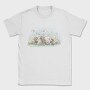 Dog On Flower Field Lying, Tricou Barbati (Unisex)