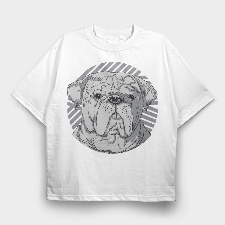 Dog Realistic Portrait, Tricou Oversize Barbati (Unisex)