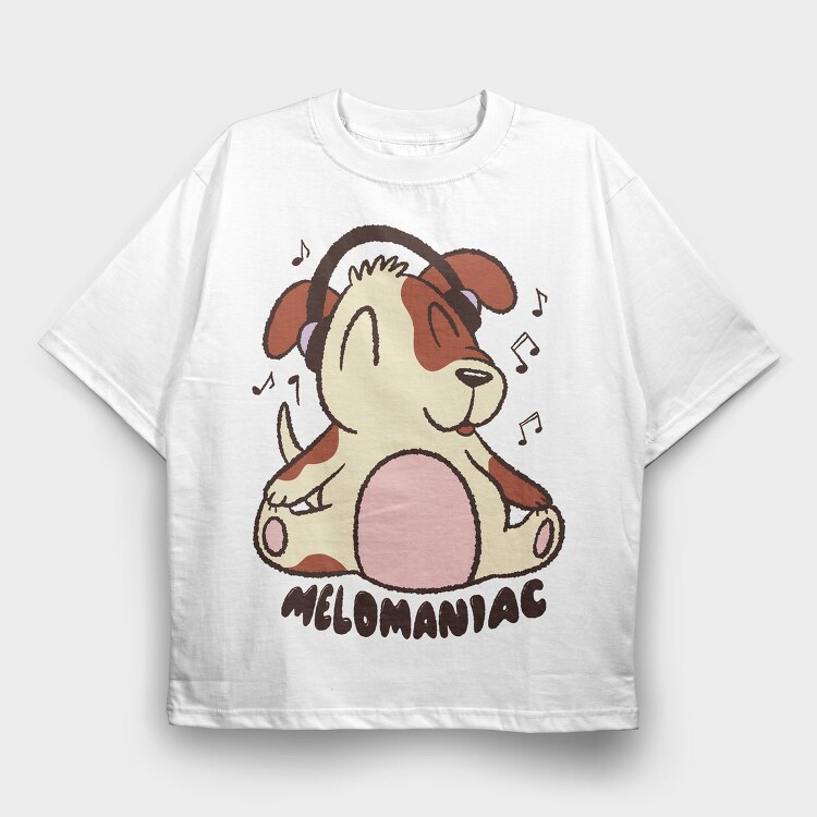 Dog With Headphones Music, Tricou Oversize Barbati (Unisex)