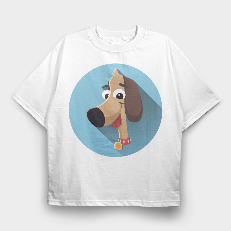 Doggy Smile, Tricou Oversize Barbati (Unisex)