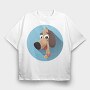Doggy Smile, Tricou Oversize Barbati (Unisex)