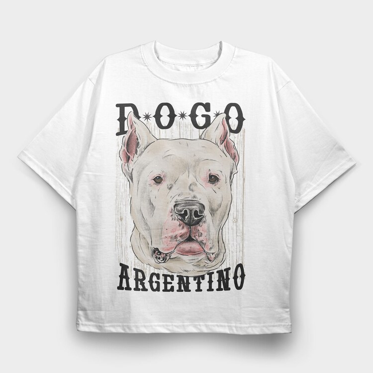 Dogo Argentino Dog Breed, Tricou Oversize Barbati (Unisex)
