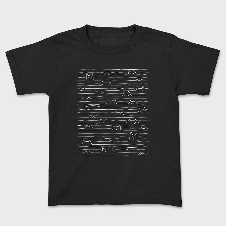 Doodle Lined Cats, Tricou Copii