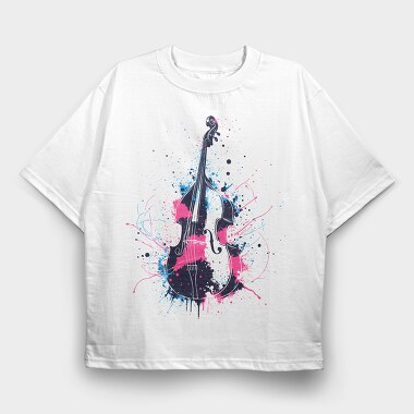 Double Bass Paint Splash, Tricou Oversize Barbati (Unisex)