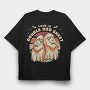 Double Boo Sheet Funny Halloween Ghosts Pun, Tricou Oversize Barbati (Unisex)
