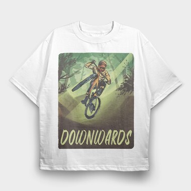 Downhill Biking Mountain Bike Downwards, Tricou Oversize Barbati (Unisex)