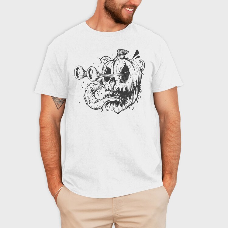 Pumpkin Trippy Monochrome, Tricou Barbati (Unisex)