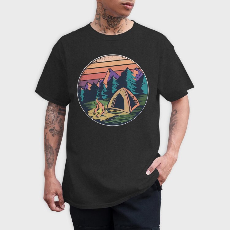 Camping, Tricou Barbati (Unisex)