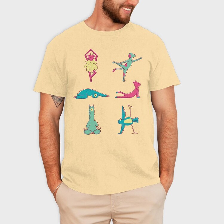 Animals Doing Yoga, Tricou Barbati (Unisex)