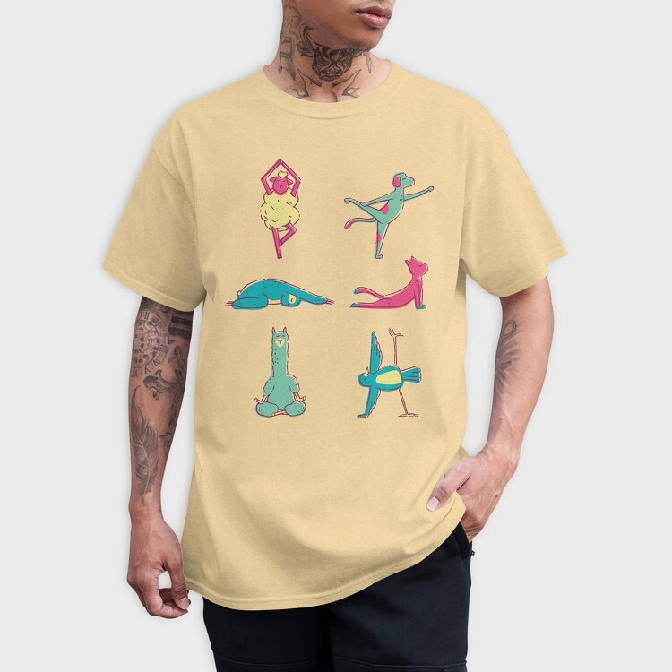 Animals Doing Yoga, Tricou Barbati (Unisex)