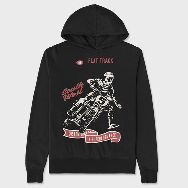 Flat Track Rider, Hanorac Oversize Barbati (Unisex)