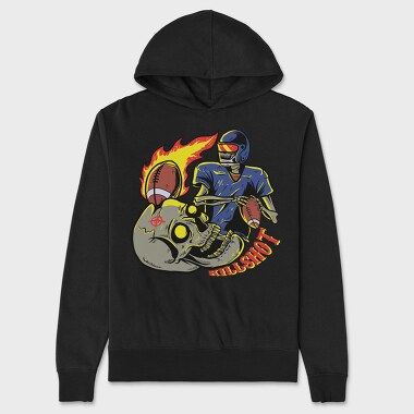 Football Fire Skull, Hanorac Oversize Barbati (Unisex)
