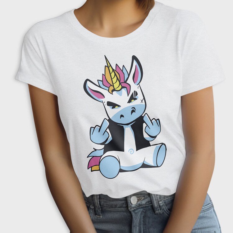 Punk Unicorn Middle Finger, Tricou Femei