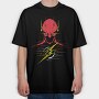 Electric Red Lightning, Tricou Oversize Barbati (Unisex)
