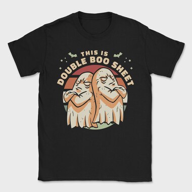 Double Boo Sheet Funny Halloween Ghosts Pun, Tricou Barbati (Unisex)