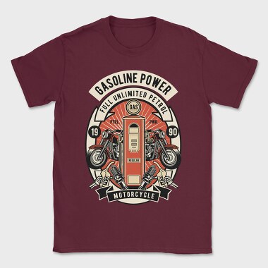 Gasoline Power Motorcycle, Tricou Barbati (Unisex)