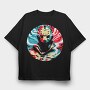 Fire Fox Burst, Tricou Oversize Barbati (Unisex)
