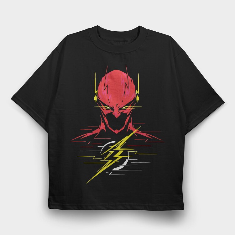Electric Red Lightning, Tricou Oversize Barbati (Unisex)