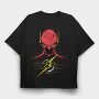 Electric Red Lightning, Tricou Oversize Barbati (Unisex)